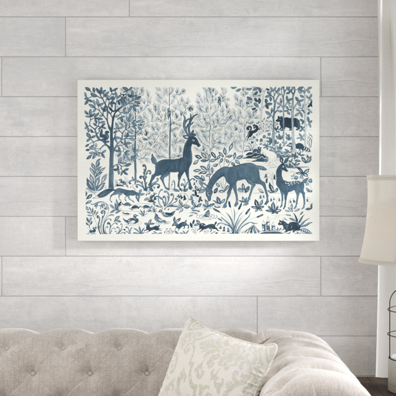 «Forest Life I» par Miranda Thomas - peinture sur toile, H 24 po x l 36 po x P 1,25 po, Toile tendue