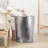Gardenised Round Galvanized Steel, Trash Can With Secure Lid - Durable Metal Bucket For Backyard, Lawn, Garden And Yard Use - Weather-resistant Garbage Can For Indoor And Outdoor, 17.75-inch-103087890