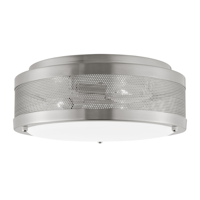Glass Flush Mount, Brushed Nickel