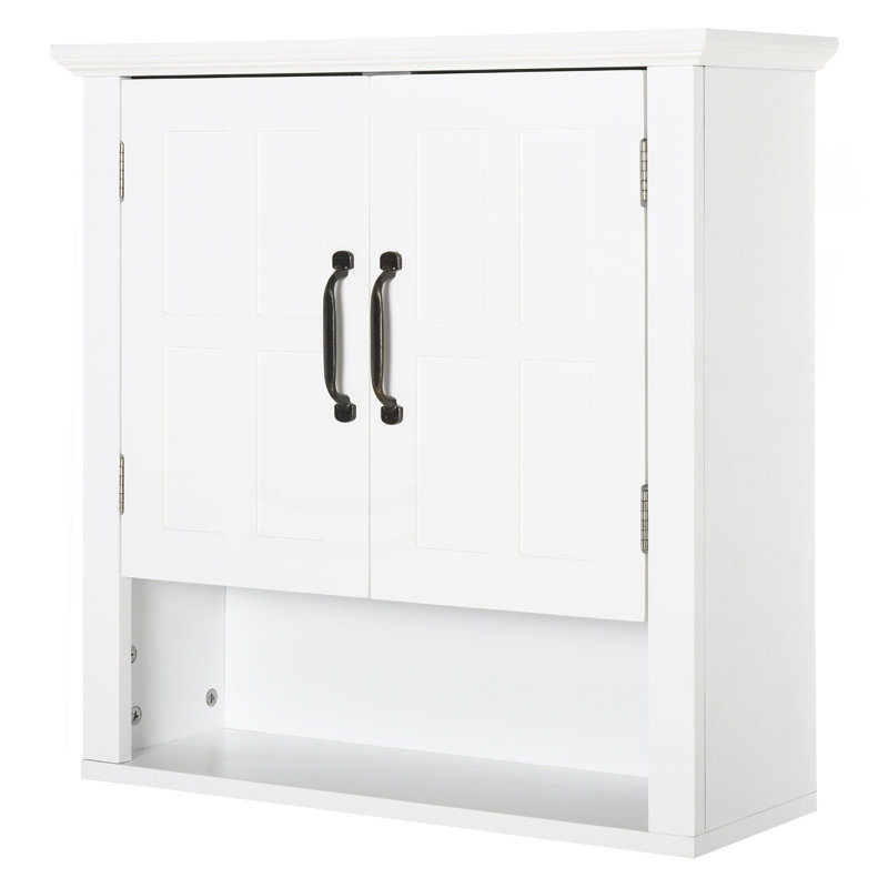 Armoire de salle de bain à 3 niveaux avec tablette réglable et deux portes pour le rangement des toilettes