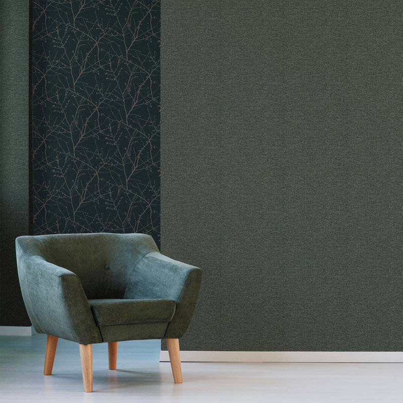 Superfresco Easy Grey Heritage Plain Textured Wallpaper, Green 