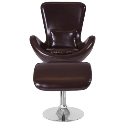 Chaise d'appoint Marilo LeatherSoft avec siège incliné et repose-pieds - siège d'invité