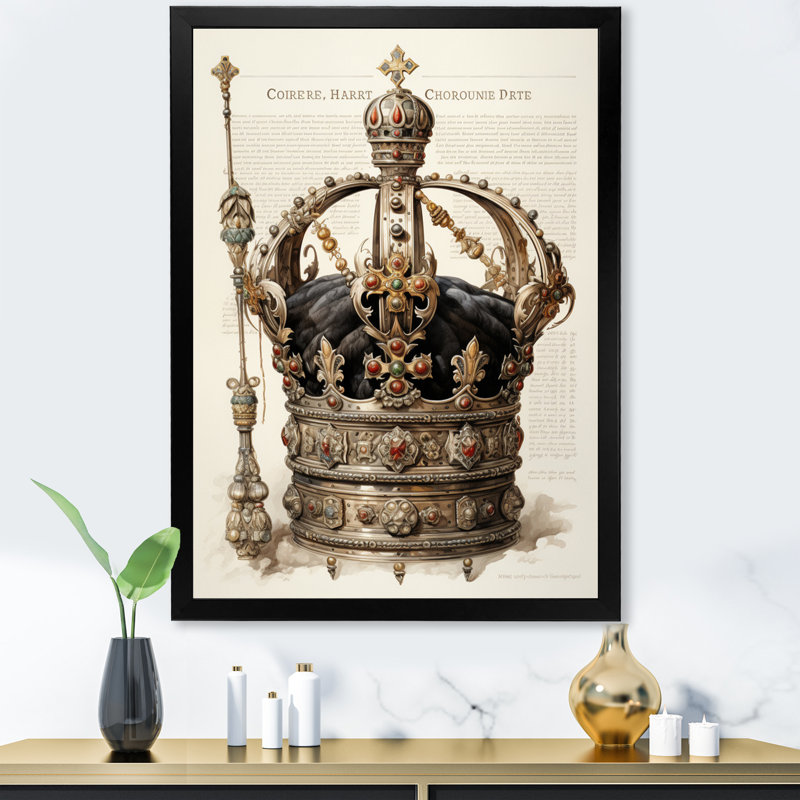 «Caylon Emperor Charl Allemagne Carolingian Portrait I», reproduction sur toile, Cadre photo noir, H 20 po x l 12 po