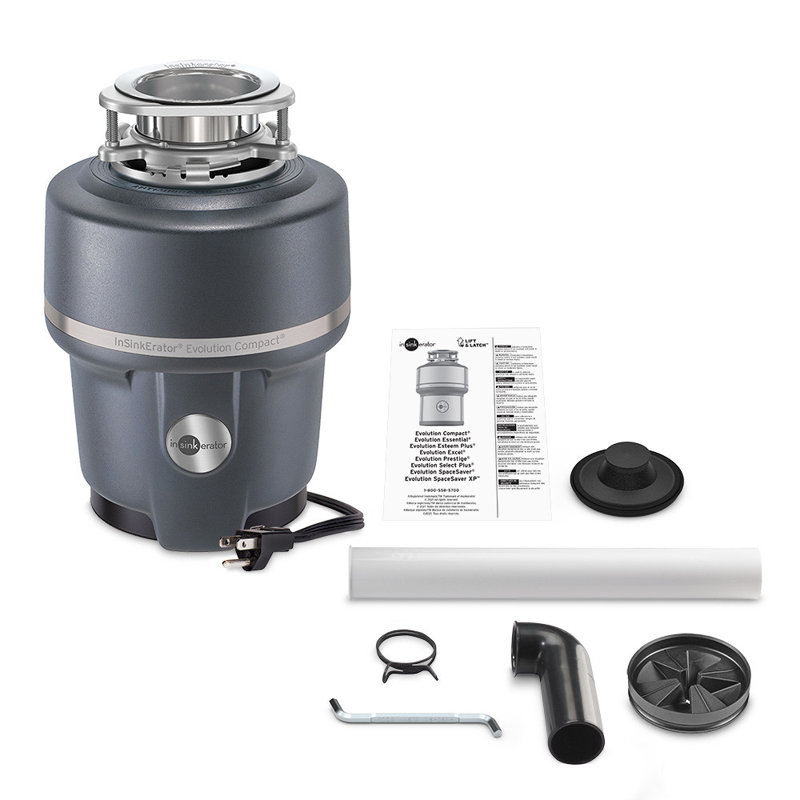 Evolution Compact 3/4 HP Continuous Feed Garbage Disposal, Power Cord Included