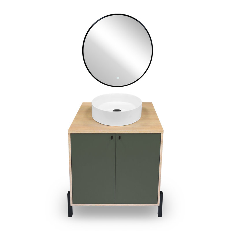 Azelle 169.2mm Bathroom Vanity with Basin, Green
