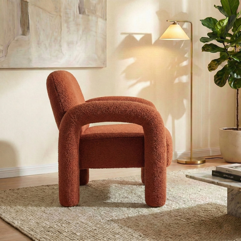 Fauteuil avec coussin moelleux, Orange
