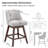  Kitchen Linen Swivel Bar Stools With Solid Wood Legs Upholstered Counter Stools-1553671279