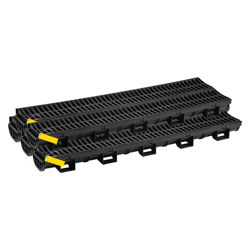 Ensemble de 5 drains en PEHD avec grille en plastique