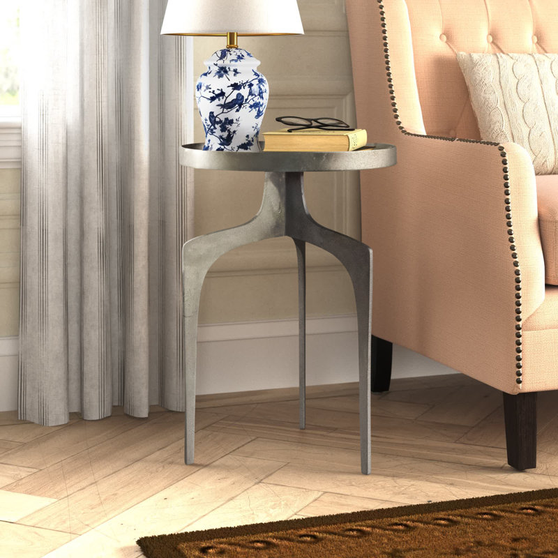 Table de bout Tray, Argent argent