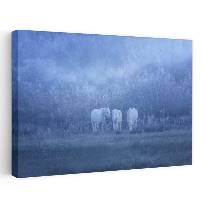 «Dreamy White Horses», art mural paysage étonnant