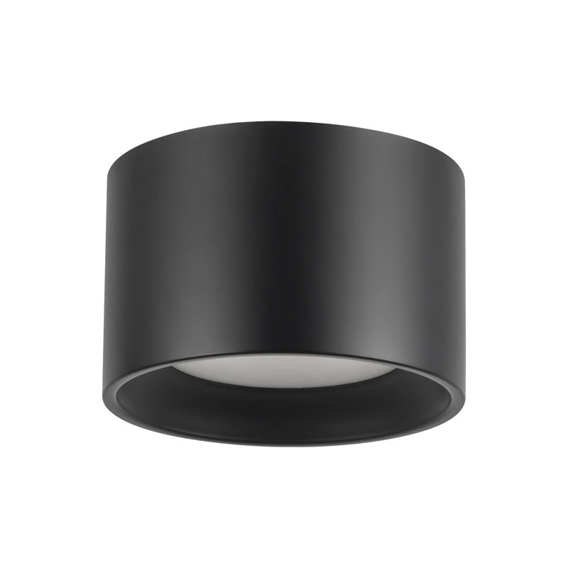 Uma 6-in Black dimmable LED Semi-Flush Mount, Matte Black