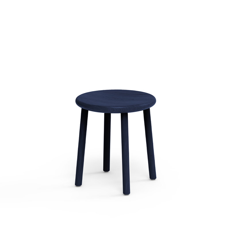 Ai Solid Wood Stool, Black/Blue
