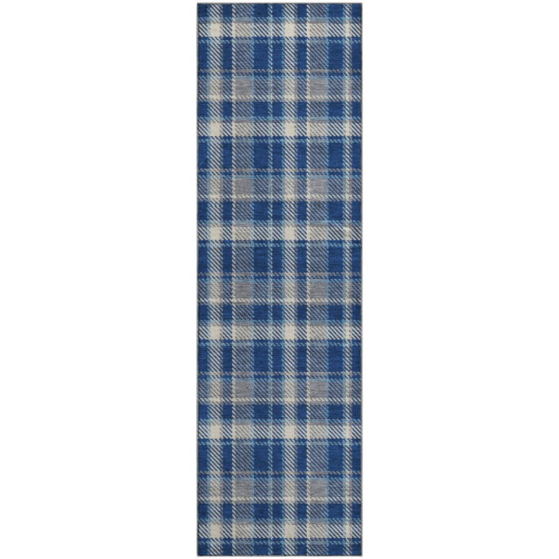 Premium Machine Washable Cerrito AMF563 Navy Rug, Runner 2'3" x 7'6"