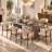 Rectangular Dining Table with Metal Panel Legs