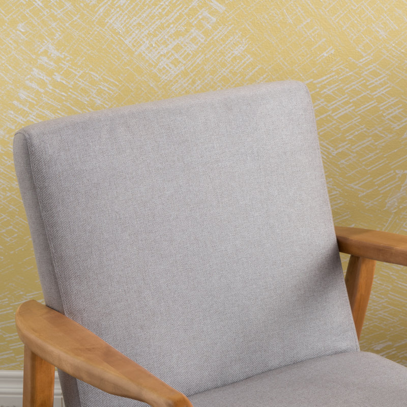 Fauteuil en polyester de 28 po de largeur Sanjay, Polyester gris clair