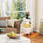 Narrow Bedside Table, Narrow Nightstand with Charging Station&LED, Bedside Table End Table White