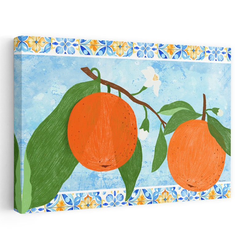 Carreaux et oranges II, H 24 po x l 16 po