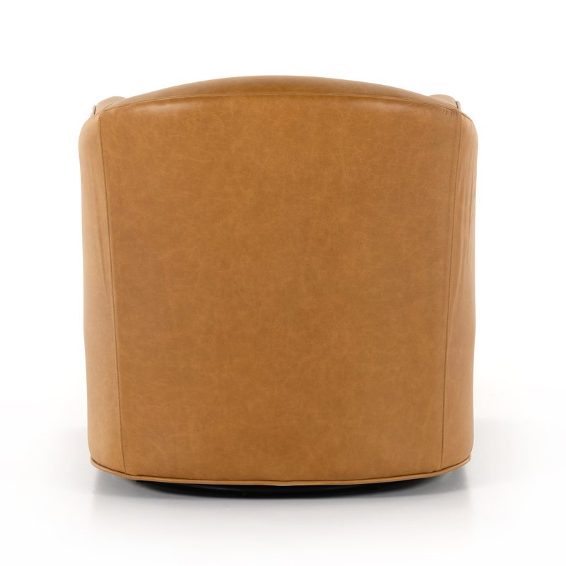 Highland Quinton Swivel Chair - Arvada Cigar, Ontario Camel Genuine Leather