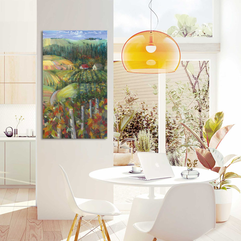 «Quiet Farm Field» par Carol Rowan - Peinture, Toile tendue, H 30 po x l 18 po x P 1 po