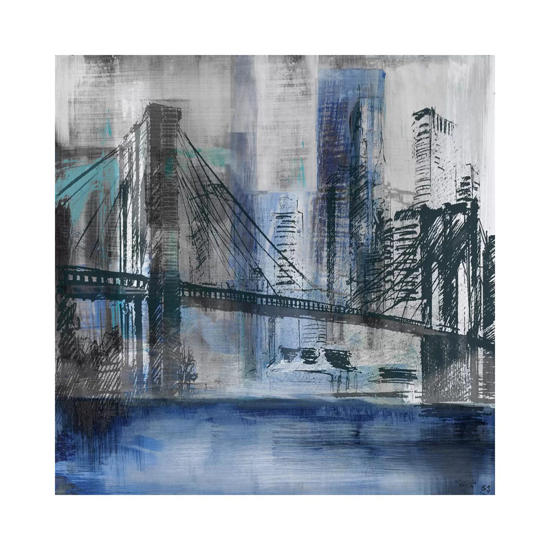 Brooklyn Bridge by Susan Jill - Wrapped Canvas Painting, 66.04 cm H x 66.04 cm W x 1.91 cm D