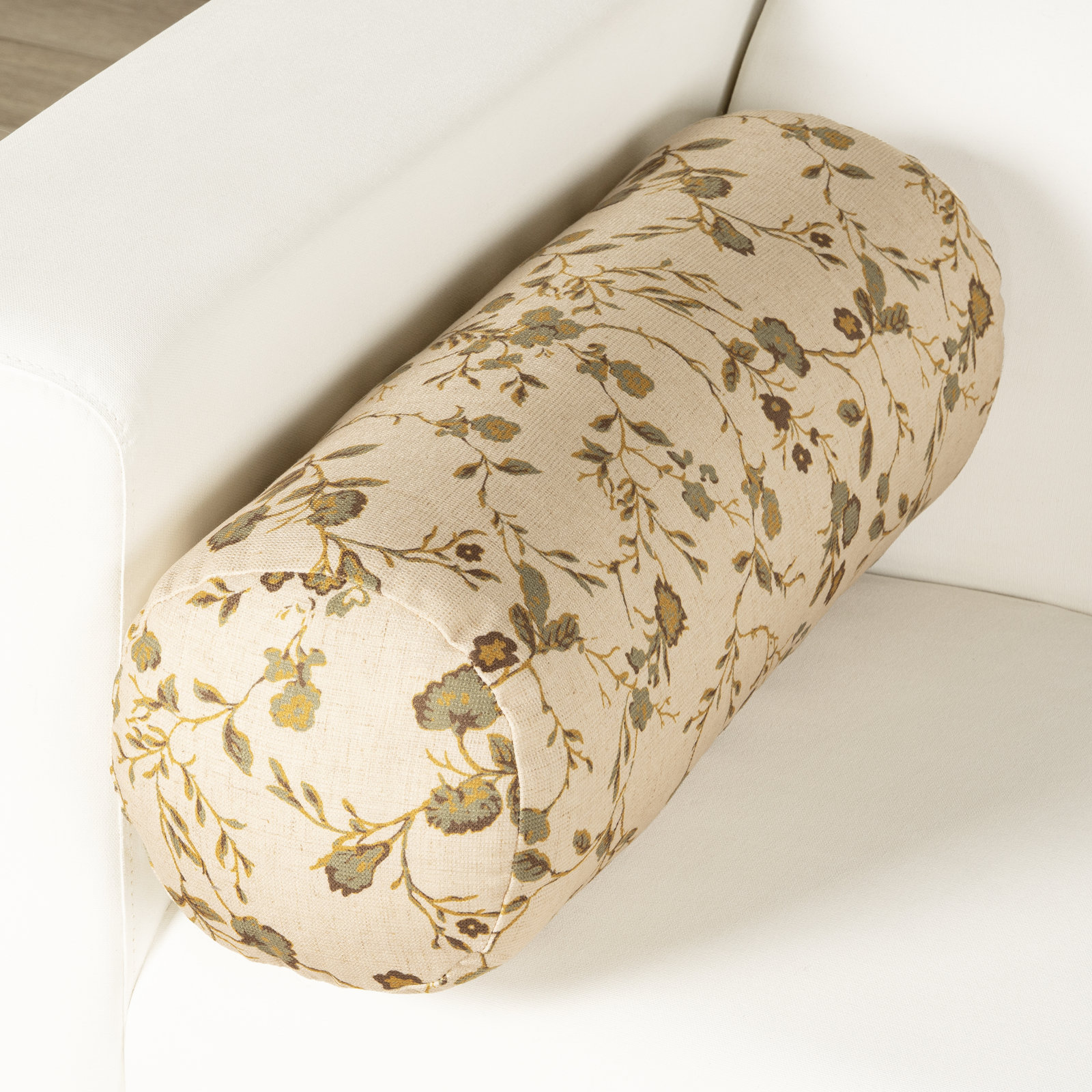 The Basket House Striped Linen Throw Pillow, Polyester, Bolster 8"H x 21"W