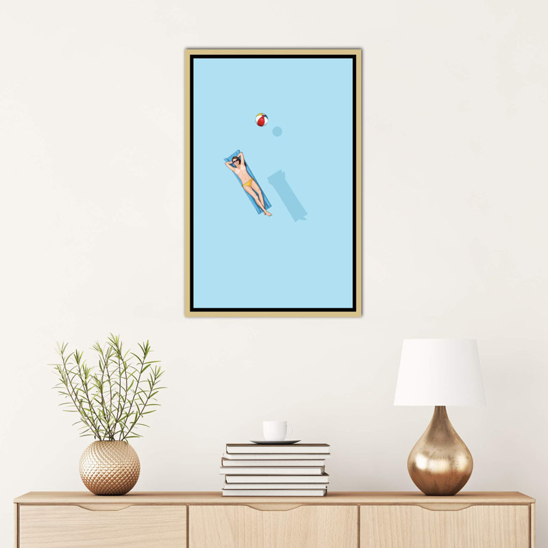 « floating under the sun » par jason ratliff-print, H 48 po x l 32 po x P 1,5 po, Toile encadrée d'or