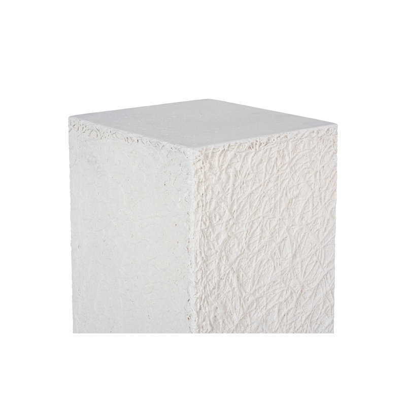 String Theory Pedestal, White Stone, 36" H x 14" L x 14" D
