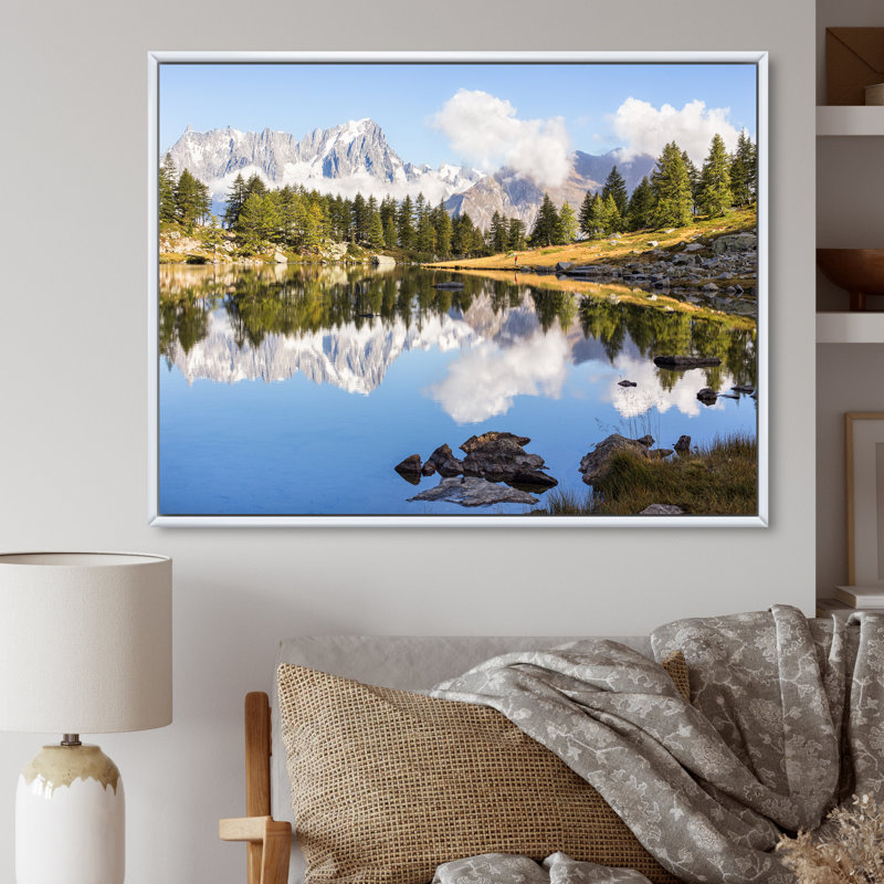 Faune sauvage, paysage de l'Alaska III, reproduction sur toile, Cadre flottant blanc, H 24 po x l 32 po x P 1 po