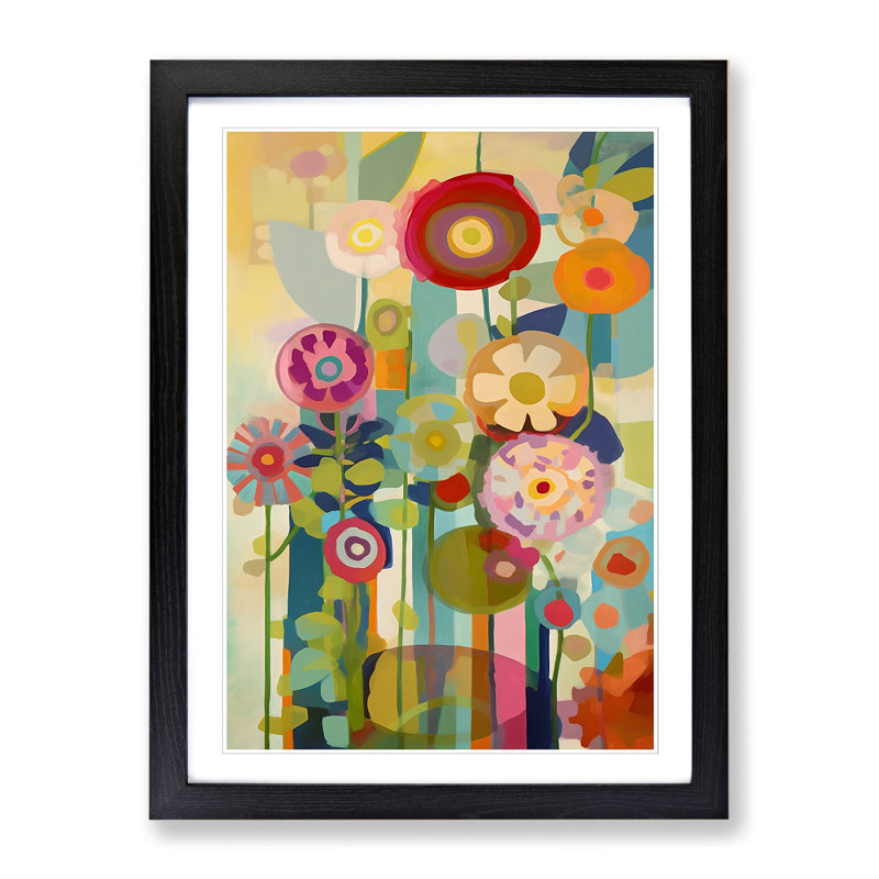 FRM-V0523-1654X Orphism Flowers Vol.2 - Picture Frame Print, 34cm H x 25cm W x 2cm D, Walnut