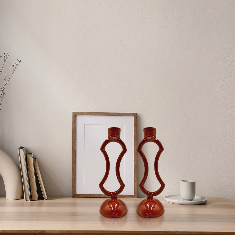 Chandelle conique en aluminium 9 "H, Rouge