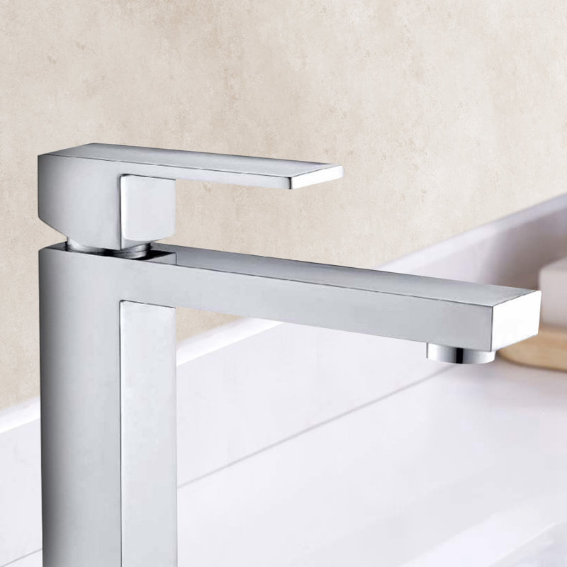 Robinet de salle de bain monocorps et monocommande, Nickel brossé