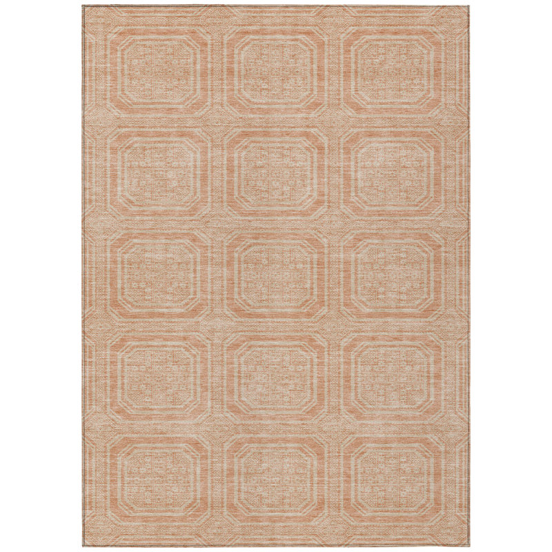 Tapis intérieur / extérieur orange lavable Solandra - LOOMlan, 8' x 10'