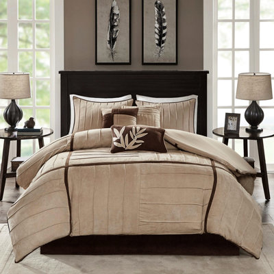 Édredon très grand 7 pièces beige - faux suède, contenu suède 8 oz / yd2
