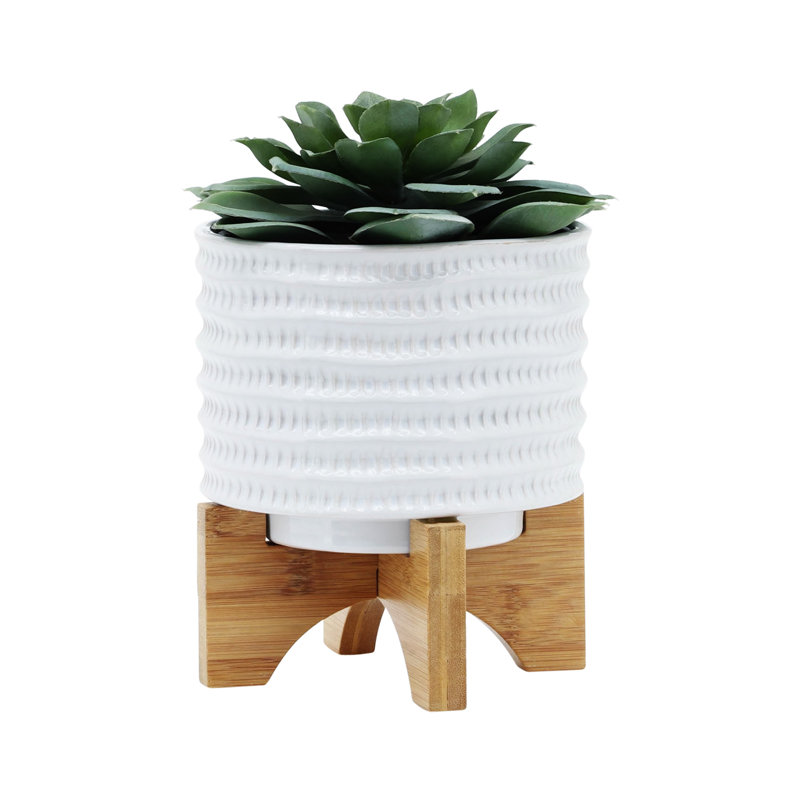 5" Textured Planter W/ Stand