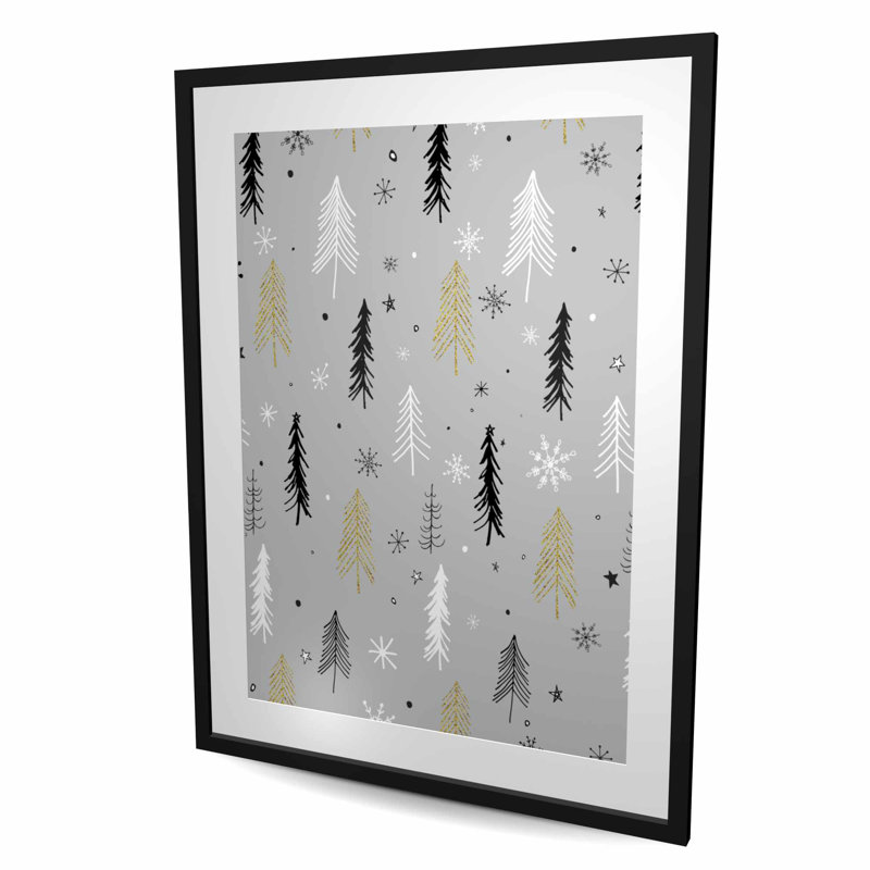 Christmas Tree Pattern - Framed Matted Print for Home Decor