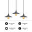 Henleaze 3 - Light Brushed Silver Kitchen Island Pendant-1829559138