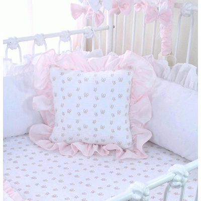 Butterfly Tales Ruffled Cotton Throw Pillow