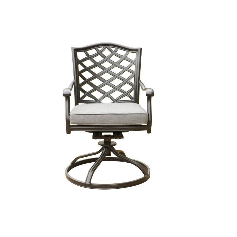 Fauteuil de patio Annecorinne, Tissage uni ardoise coulée Sunbrella®, Espresso brun