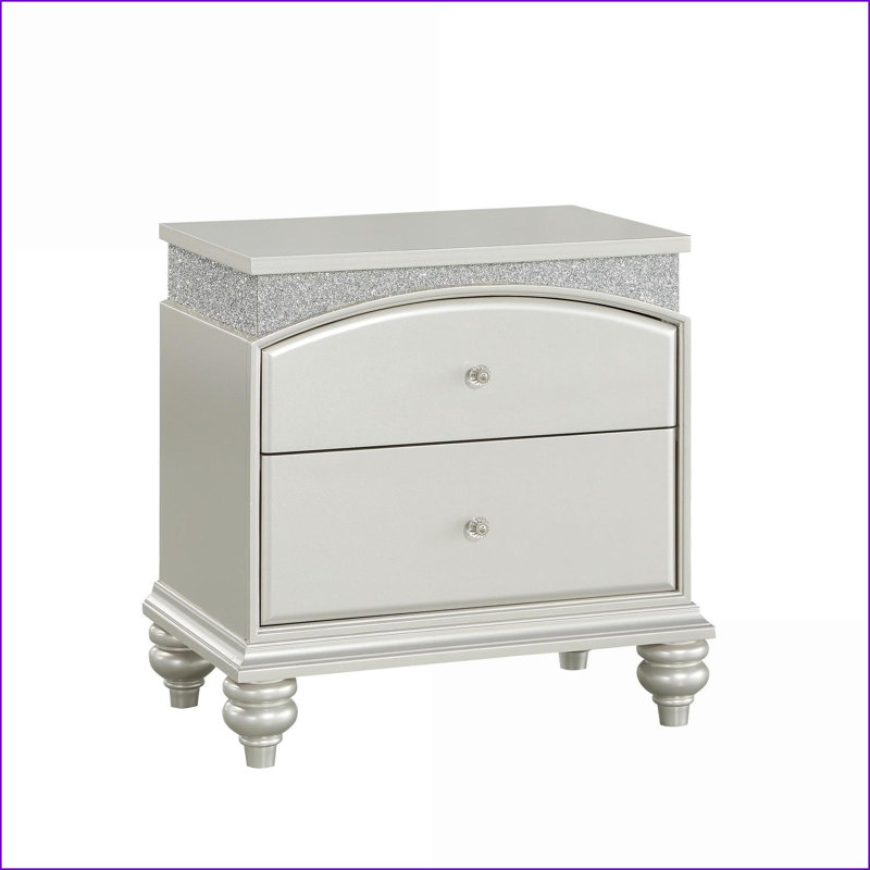 Table de chevet 2 tiroirs Maverick Platinum