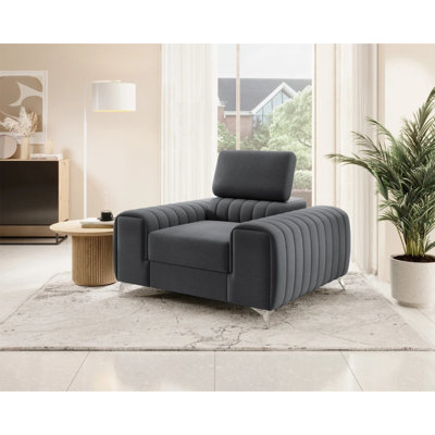 Fauteuil d'appoint moderne Laurence - Gris foncé