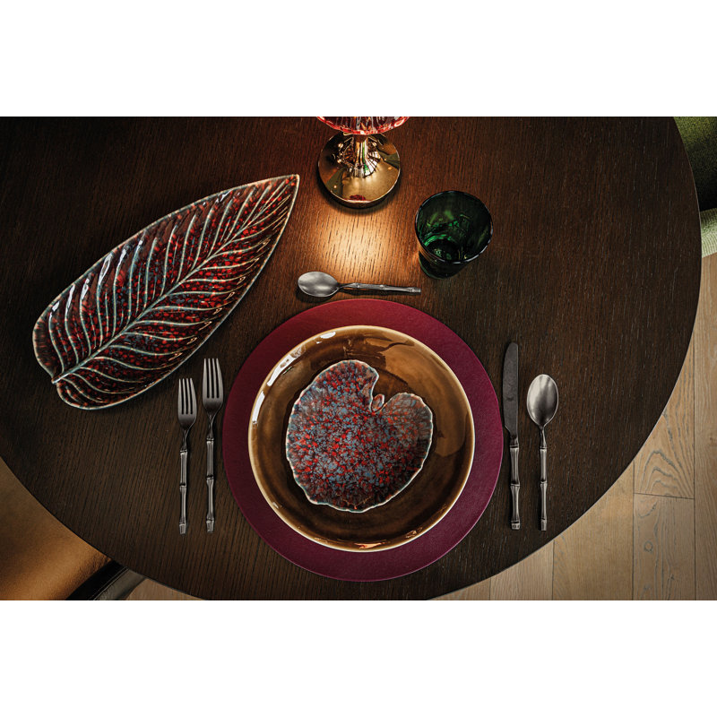 Bali Flatware Set - 20 Pieces, Pewter Black Gold