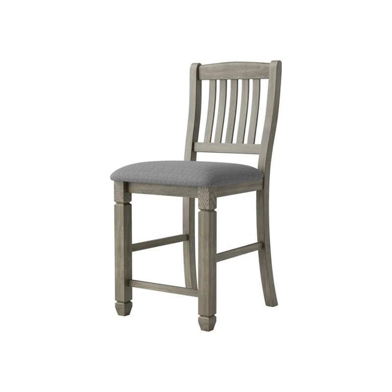 Chaise de comptoir transitionnelle l 19 po (2 / RTC), gris / gris clair