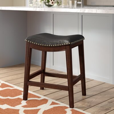 Alice 26'' High Backless Wood Counter Height Stool with LeatherSoft Saddle Seat -  Alcott HillÂ®, ALTH4825 43609174