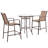 Winston Porter 3PCS Patio Bar Set Outdoor Bistro Set w/ 2 Stools & 1 Tempered Glass Table Brown
