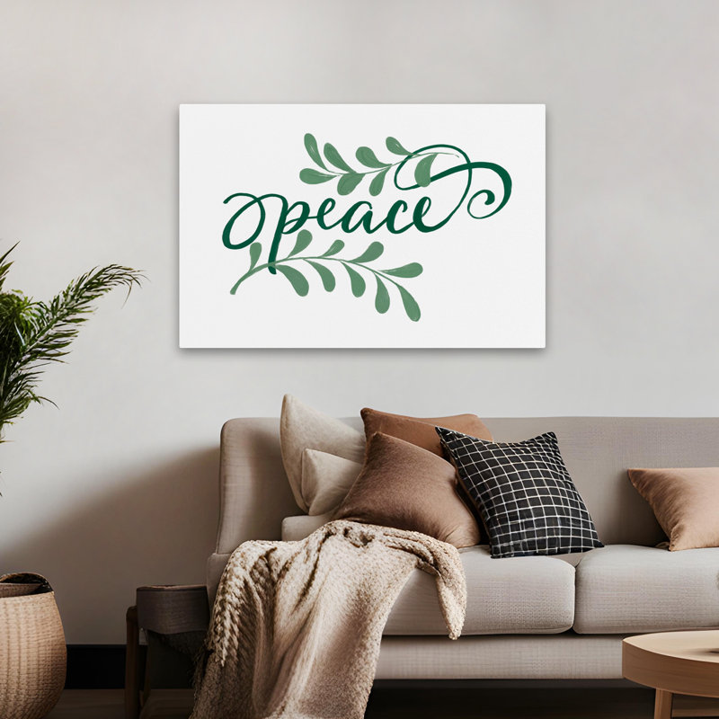Paix - Art typographique d'inspiration contemporaine, H 32 po x l 48 po