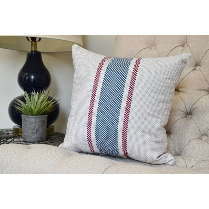 Farmers Market Grain Sack Pillow Cover & Insert, 18" x 18", Navy Blue