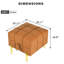 22 pouces en cuir rayé pour entrée - Pet - Banc de rangement orange avec pieds dorés en acier inoxydable orange, séduisant-2055975010