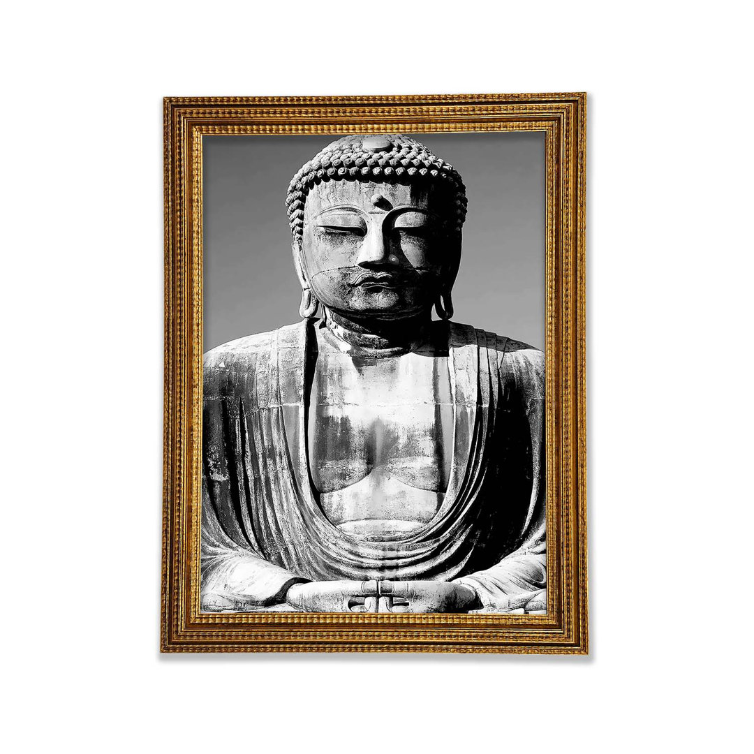 Peaceful Buddha Black N White - Einzelner Bilderrahmen Kunstdrucke