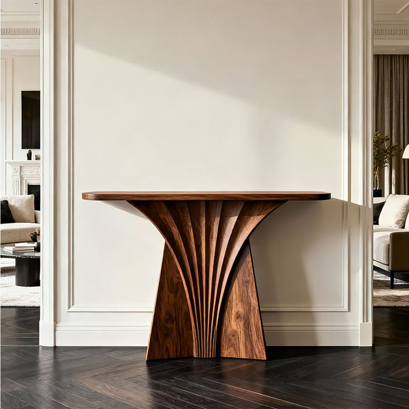 Table d'entrée minimaliste en bois de style italien, H 35,4 po x l 62,9 po x P 15,7 po