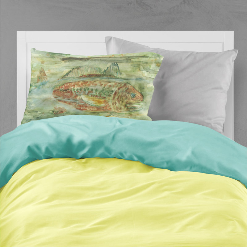  Taie d'oreiller poisson abstrait